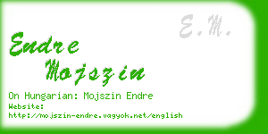 endre mojszin business card